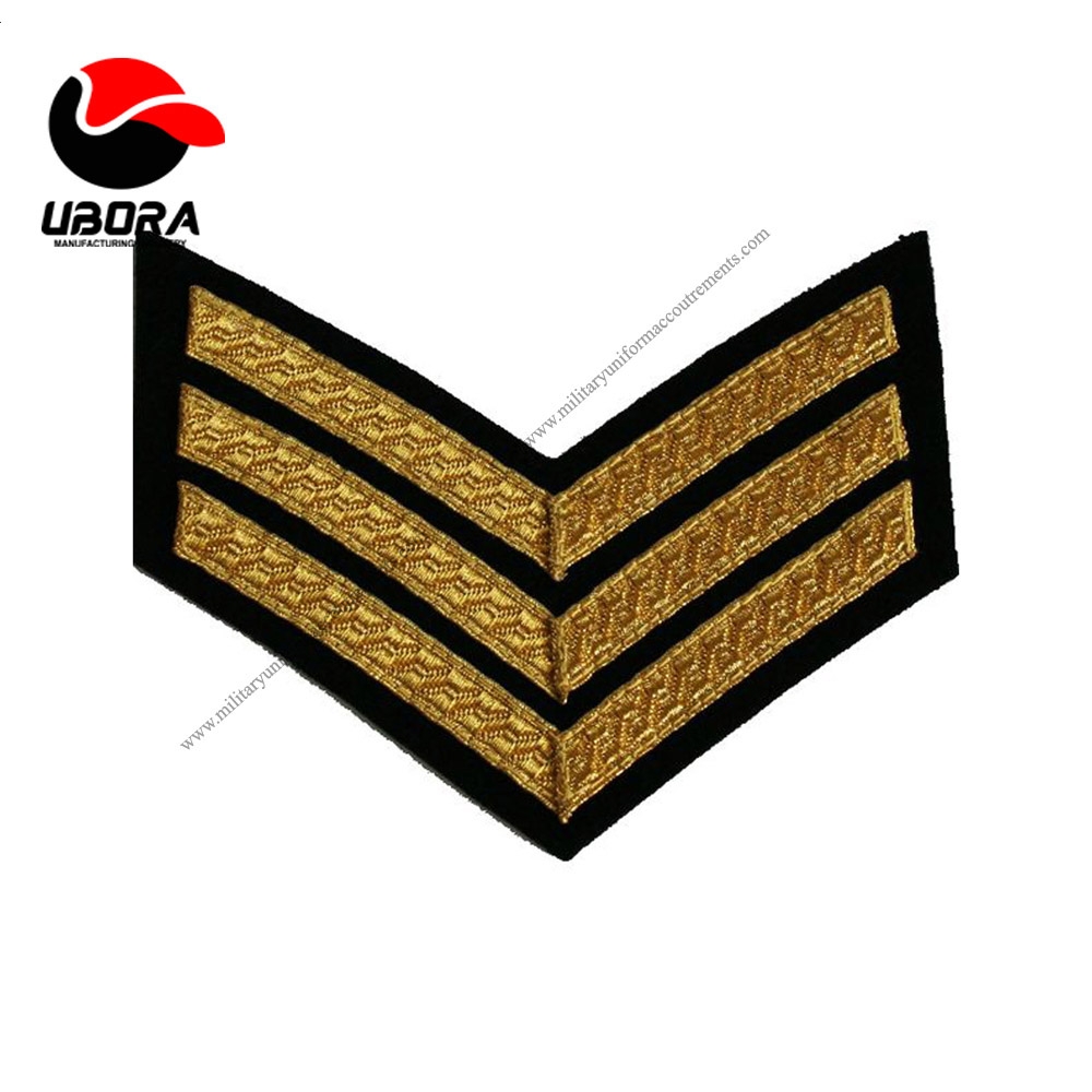 black blazer high qaulity ranks Sergeant Gold On Black Rank Chevron Army Dress Uniform Service 